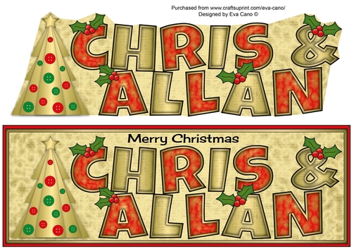 Buttons Christmas Trees II CHRIS & ALLAN large dl