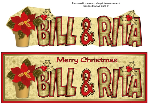 Red Poinsettia BILL & RITA large dl
