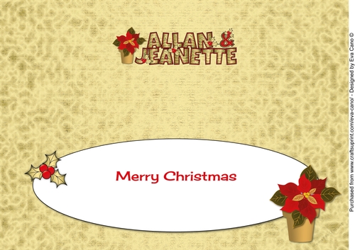 Red Poinsettia ALLAN & JEANETTE large dl insert