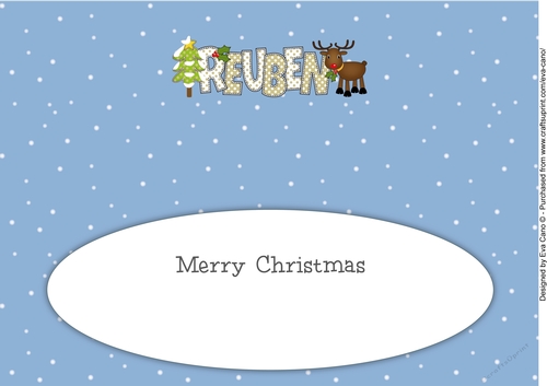 Rudolf the Red Nose Reindeer REUBEN large dl insert
