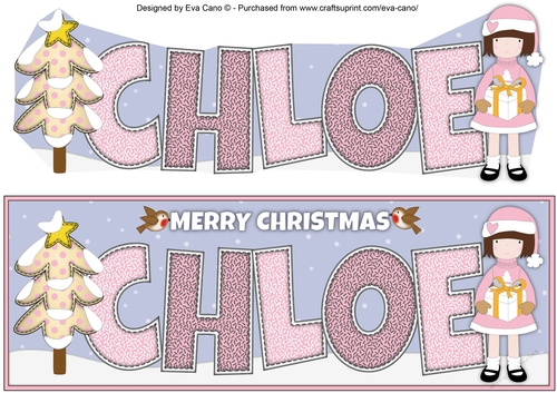 Christmas girl with present CHLOE large dl