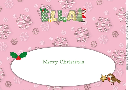 Christmas Girl ELLA large dl insert