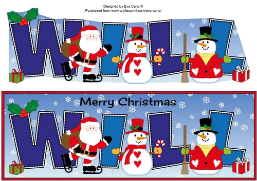 Santa & Snowmen WILL large dl