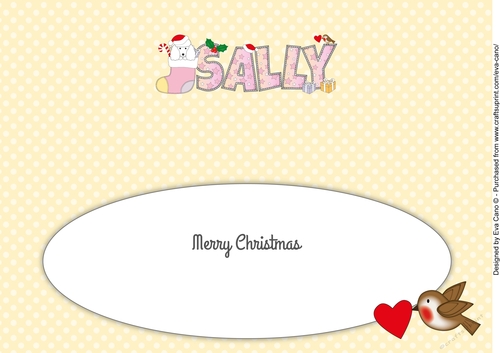 Leo the Poodle Xmas SALLY large dl insert
