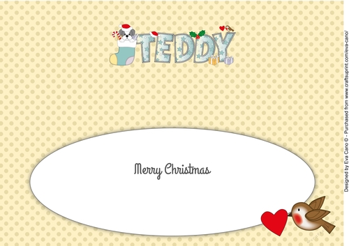 Finn the Shih Tzu Xmas TEDDY large dl insert