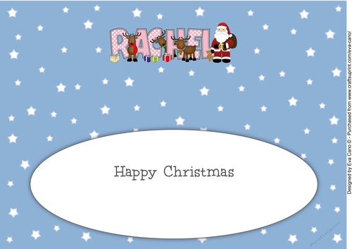 Santa and his Reindeers RACHEL large dl insert