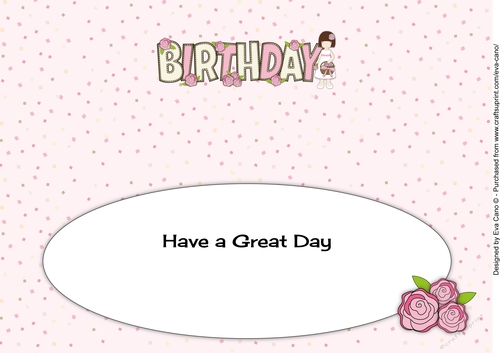 Birthday Flower Girl BIRTHDAY large dl insert