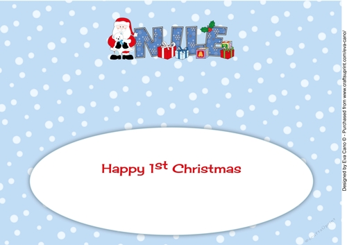 Santa with Teddy 1st Xmas NILE large dl insert