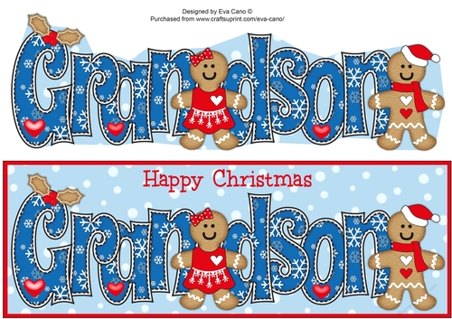 Gingerbread Couple GRANDSON large dl