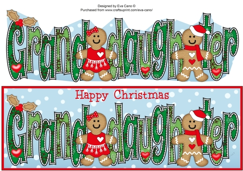 Gingerbread Couple GRANDDAUGHTER large dl