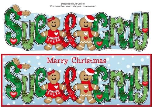 Gingerbread Couple SUE & GRAY large dl
