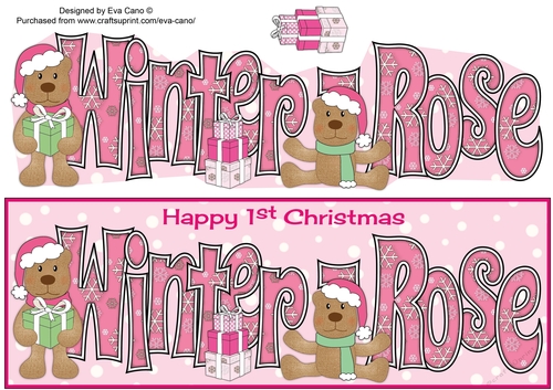 1st Christmas Teddies WINTER-ROSE large dl