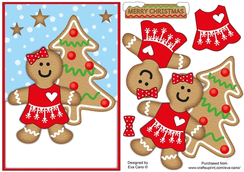 Gingerbread girl decoupage