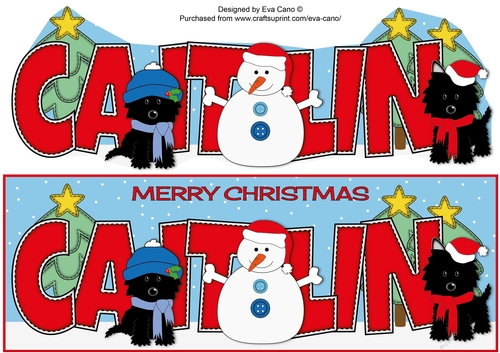 Christmas Jazz Dogs & Snowman CAITLIN large dl