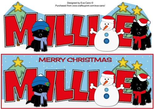 Christmas Jazz Dogs & Snowman MILLIE large dl