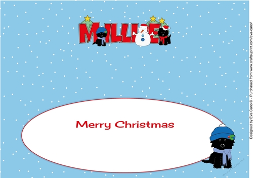 Christmas Jazz Dogs & Snowman MILLIE large dl insert