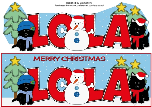Christmas Jazz Dogs & Snowman LOLA large dl