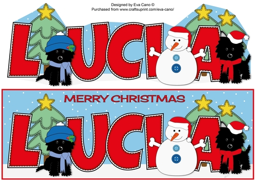 Christmas Jazz Dogs & Snowman LUCIA large dl