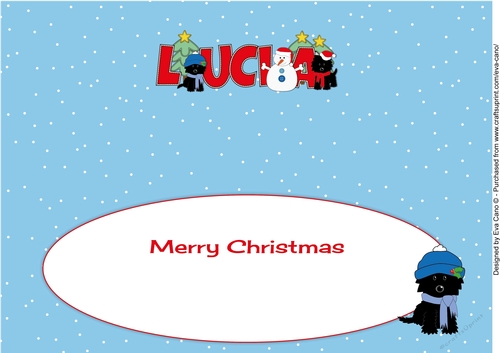 Christmas Jazz Dogs & Snowman LUCIA large dl insert