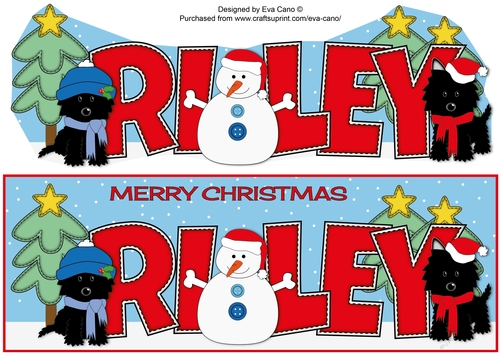 Christmas Jazz Dogs & Snowman RILEY large dl