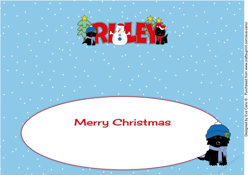 Christmas Jazz Dogs & Snowman RILEY large dl insert