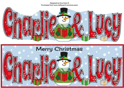 Christmas Names CHARLIE & LUCY large dl