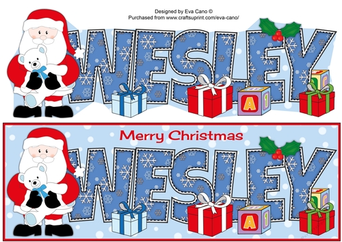 Santa with Teddy Xmas WESLEY large dl