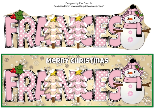 Cute Snowman FRANCES large dl