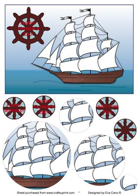 Sail Ship for Fathers Day, Birthday
