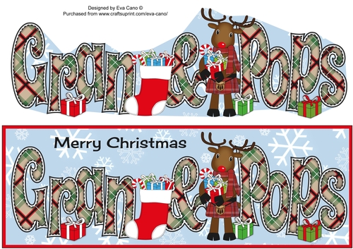 Scottish Rudolf the Reindeer GRAN & POPS large dl