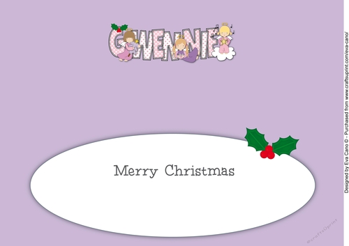Christmas Angels GWENNIE large dl insert