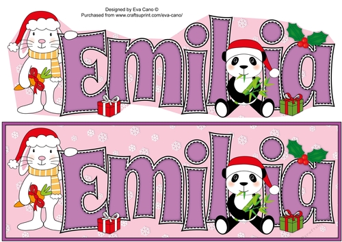 Xmas Panda & Rabbit EMILIA large dl