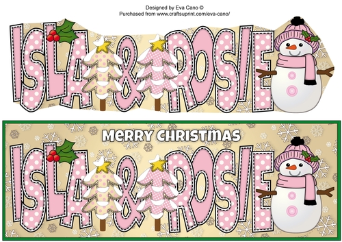 Cute Snowman ISLA & ROSIE large dl