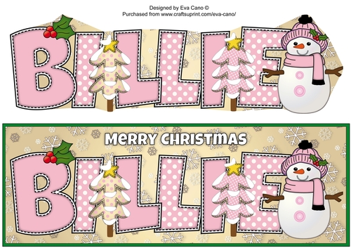 Cute Snowman BILLIE large dl