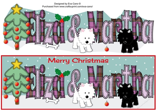Playful Jazz Dogs ELIZA & MARTHA large dl