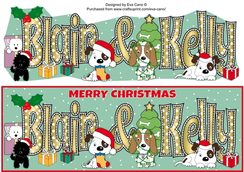Christmas Dogs BLAIR & KELLY large dl