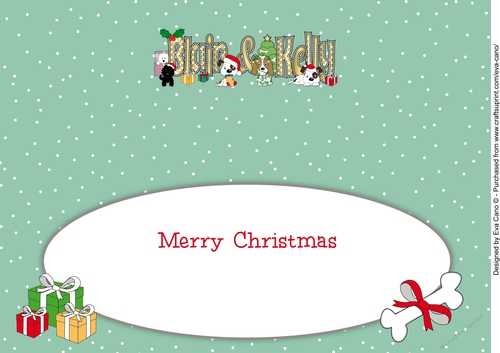Christmas Dogs BLAIR & KELLY large dl insert