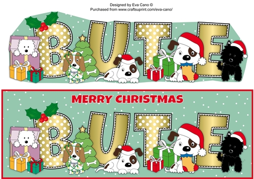 Christmas Dogs BUTE large dl