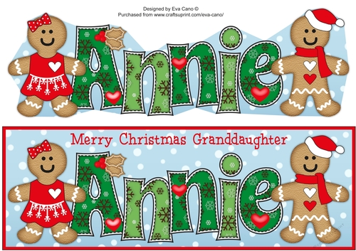 Gingerbread Couple ANNIE Granddaughter large dl