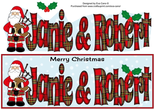Scottish Santa JANIE & ROBERT large dl