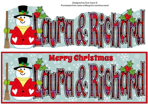 Snowman in coat LAURA & RICHARD large dl