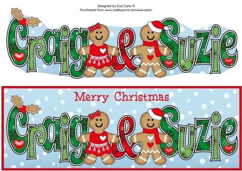 Gingerbread Couple CRAIG & SUZIE large dl