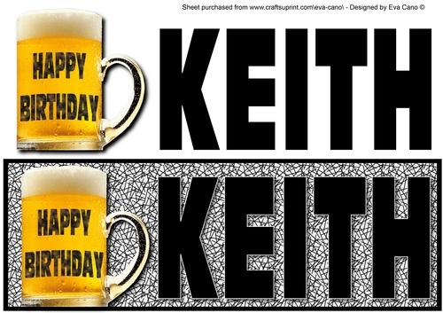 Happy Birthday KEITH large DL (black)