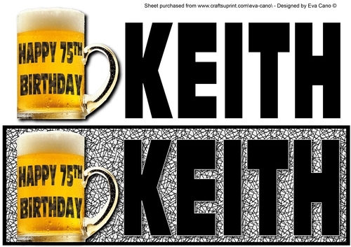 Happy Birthday KEITH 75th large DL (black)