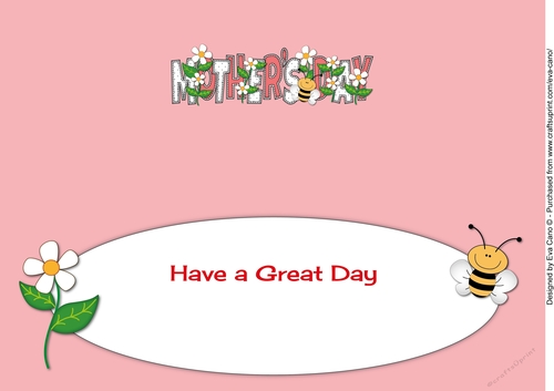 Flowers and Bees MOTHERS DAY large dl 2 insert