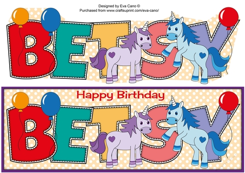 Unicorns and balloons BETSY large dl