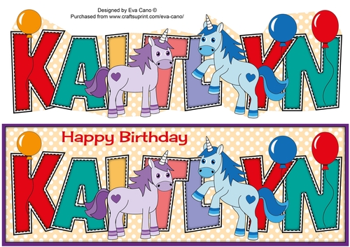 Unicorns and Balloons KAITLYN large dl
