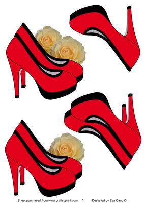 Red Shoes Decoupage Topper
