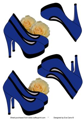 Blue Shoes Decoupage Topper
