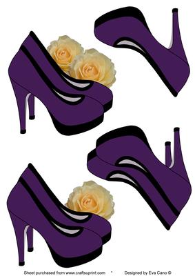 Purple Shoes Decoupage Topper